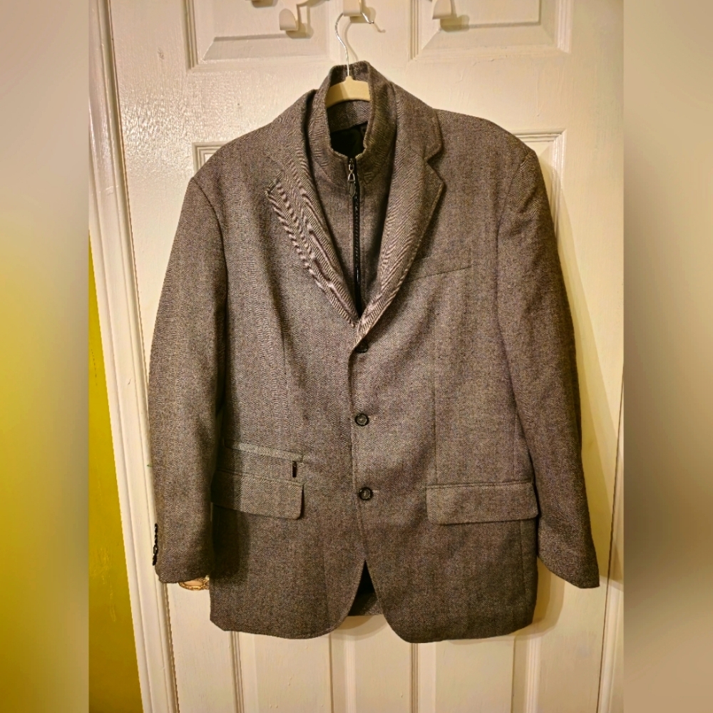Tasso Elba Grey Herringbone Sportsjacket Size M